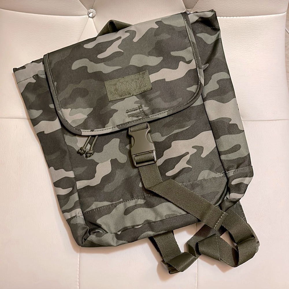 VS Pink Mini Camo Draw String Backpack